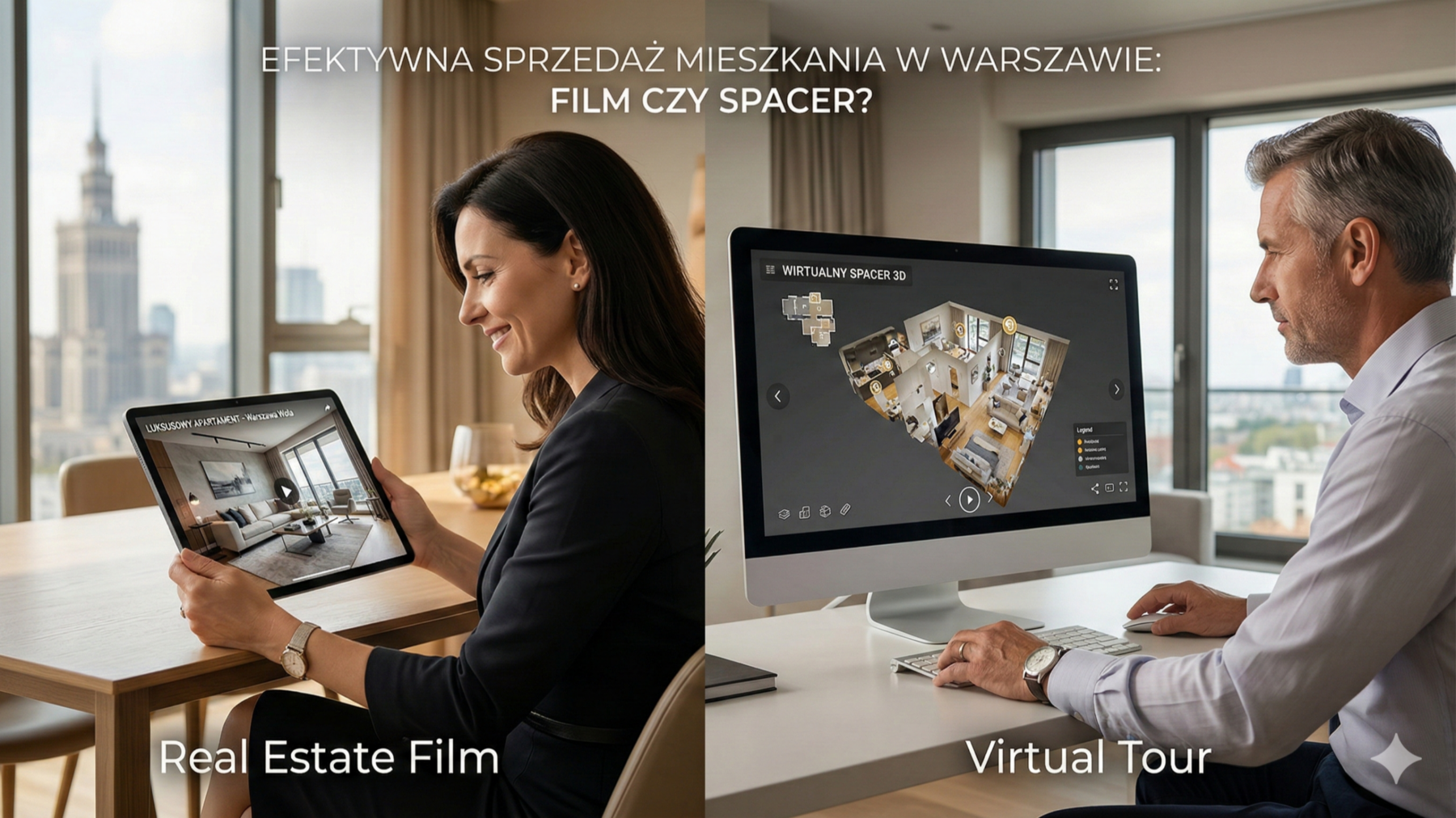 Film o nieruchomości czy wirtualny spacer – co przyspiesza sprzedaż w Warszawie?